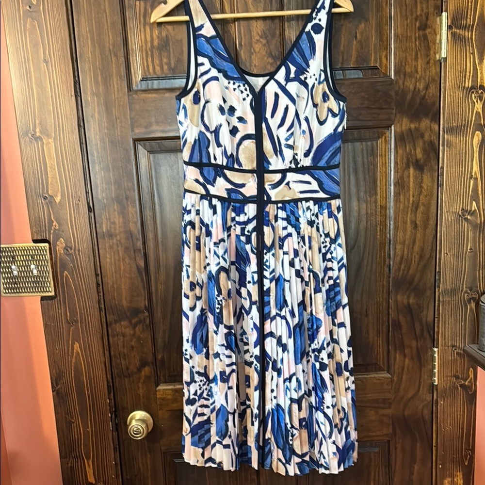 Blue and Cream Floral Dress